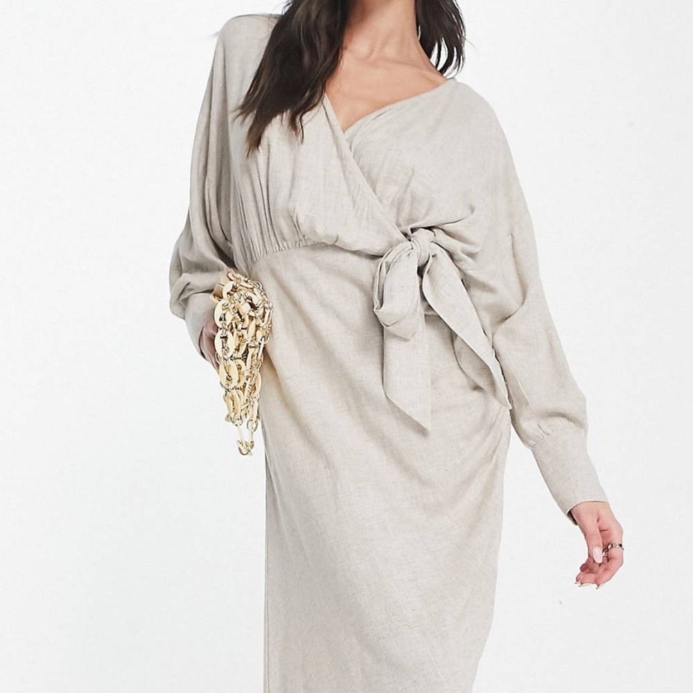 ASOS Design linen batwing midi dress